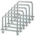 Square U Bolts 4 inch Wide, 3/8" D x 4" W x 5" L Galvanized U-Bolts for Boat Trailer Tube, Rectangular Wood and Metal Objects (6 PCS)