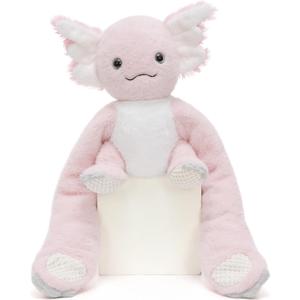 Weighted Microwaveable & Freezable Axolotl Stuffed Animal, Hugable 4lb Salamander Plush with 38" Long Weighted Arms, 14 Pink Axolotl Plushie Christmas Birthday Gift for Kids Adults