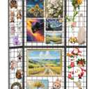 Foldable Grid Wall Panel, 6' x 4.25' Ft Gridwall Display Stand with Notice board, Heavy Duty Sturdy Floorstanding Wire Grid Display Rack, Movable Silent Wheel, Ideal for Retail & Art Craft Fairs