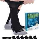 Doctor's Select Diabetic Socks for Men - 6 Pairs Non Binding Stretch Top, Bamboo Viscose Mens Diabetic Socks