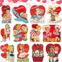 Patelai 72 Pcs Vintage Valentines Day Cutouts Retro Cutouts Cardboard Hearts Cutouts Valentines Day Theme Decorations for Love Holiday Couples Wedding Party Supplies