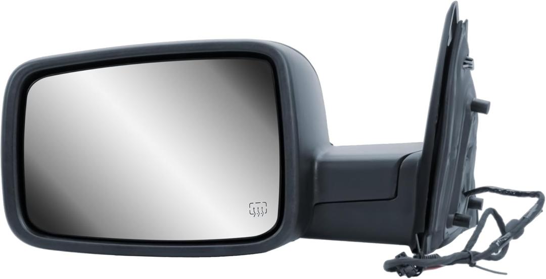 Driver Left Side Door Mirror Power Heated Manual Folding with Temperature Sensor Textured Back Cover for Ram 1500 2014-2018, 1500 Classic 2019-2022, 2500 2013-2018