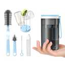 Travel Bottle Brush with Portable Bottle Drying Rack, Travel Essentials for Baby, Blue