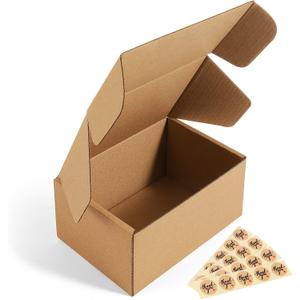 Eupako 6x4x3 Shipping Boxes Small Corrugated Cardboard Box - 25 Pack Brown Mailing Boxes for Packaging Small Business, Mailer Box