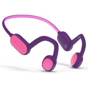 Kids Headphones, Bluetooth 5.2 Air Conduction Open Ear Headphones, 85dB Volume Limiting, Stereo Sound with Mic, IPX5 Waterproof, 10H Playtime, Perfect for School and Outdoor-Purple