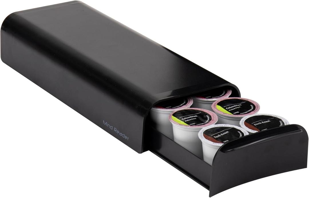 Mind Reader Single Serve Coffee Pod Organizer, 12-14 Coffee Pod Capacity, Black