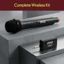 Pyle Portable VHF Wireless Microphone System - Professional Battery Operated Handheld Dynamic Unidirectional Cordless Microphone Transmitter Set W/Adapter Receiver, for PA Karaoke DJ Party, Black