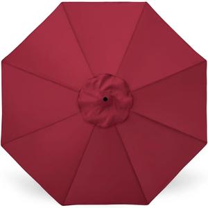 MASTERCANOPY Patio Umbrella 10 ft Replacement Canopy for 8 Ribs-Burgundy Canopy Only