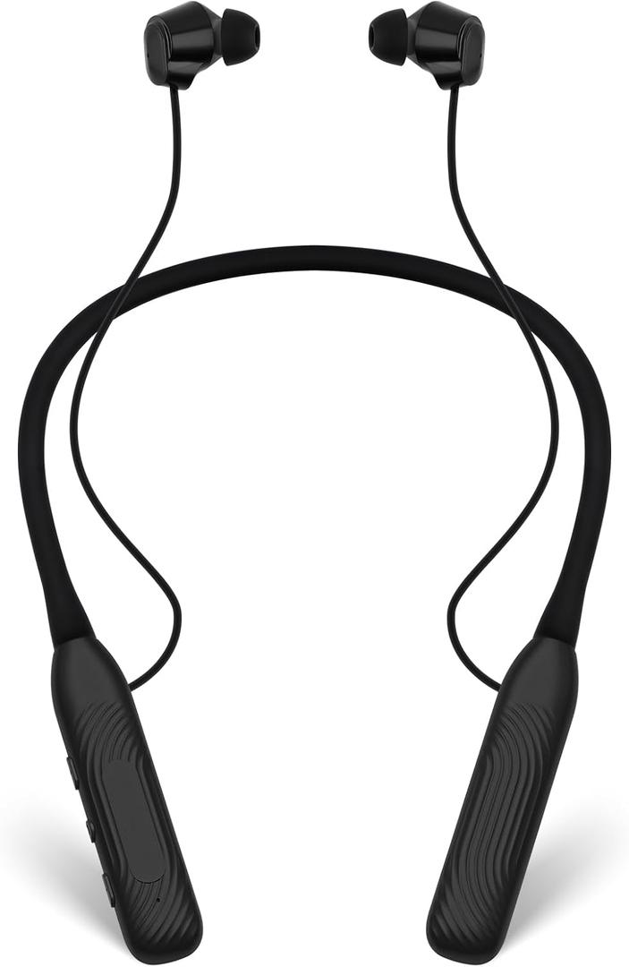 Neckband Bluetooth Headphones, Bluetooth Earbud with 1000H Play Time | Lightweight & Comfortable In-Ear Wireless Earphones with Mic for Sports/Gym/Running/Travel, 1-Year Quality Support, Black