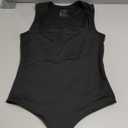 REORIA Butsmooth Womens Sexy Sleeveless Square Neck Double Lined Basic Bodysuit Tank Tops (Small, Black)