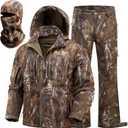 NEW VIEW Camo Hunting Clothes for Men, Quiet Warm Fleece Lining, Cold Weather Deer Hunting Jacket and Pants with Face Mask
 (XX-Large)