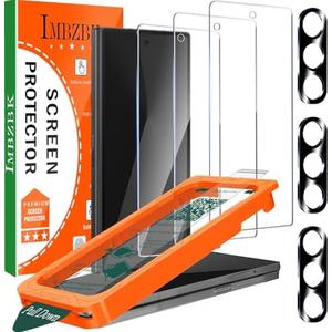 IMBZBK [Auto-Dust Removal] 3 Pack Front Screen Protector for Samsung Galaxy Z Fold 7, [Military Grade Shatterproof] 9H+ Tempered Glass + 3 Camera Lens Protector accessories, Ultra Durable Pack of 2