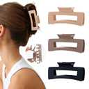 2 x 3Pcs Silicone Hair Clips Flexible Claw Clips for Women Cloud Clip Bendable Large Hair Claw Clip