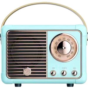 Retro Bluetooth Speaker, Wireless Vintage Small Speaker, Hands-Free Call,400mA Battery, TF Card, Aux Line, Portable Speaker for iOS Android Smartphone Home Office Gift Ideas Blue