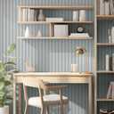 Yun-aeon Wood Slat Peel and Stick Wallpaper 17.3"x 300" Light Grey Wood Grating Stripe Contact Paper Removable Faux Wood Panels Wallpaper Self Adhesive Waterproof Vinyl Wall Paper for Bedroom Kitchen