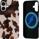 for iPhone 17 Case with Magsafe Cute Cow Print Phone Case Dual -Layer Protective Shockproof Hard PC and Soft TPU Phone Cover for Women Men Girls Boys, Cow - Glossy