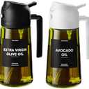CXINYI - 16oz/470ml Olive Oil Dispenser for Kitchen with Stickers - 2 in 1 Olive Oil Sprayer for Cooking, Air Fryer, and Salad, Black&White (Light-Proof Kitchen Gadget)