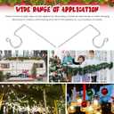 Ferraycle Metal Christmas Light Gutter Hooks Christmas Light Hanger Hooks for Gutters Stainless Steel Xmas Outdoor Clips for Kitchen Bathroom Work Shop Garden(Silver,100 Pieces)