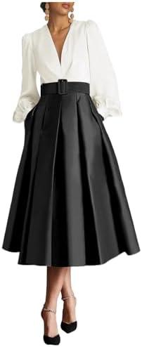 Caodip Tea Length Mother of The Bride Dresses for Women Long Sleeve Satin Evening Party Gown Elegant Wedding Guest Dress Size 3