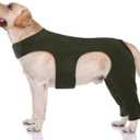 ROZKITCH Dog Hind Leg Sleeve Rear Legs, Pet Sleeve to Prevent Licking Wound Elbow Protector, Dog Recovery Suit Cone Collar Alternative for Sprain ACL CCL Arthritis Joint Care Green L (L(Back Length:16.9"Leg Length:10.2"))