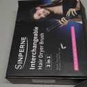 3 in 1 Hair Dryer & Volumizer, Ceramic Negative Ion Curling Dryer Styler with 3 Interchangerable Brush Heads (Green)