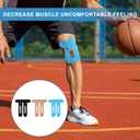 21pcs Precut Kinesiology Tape for Knees, Breathable Cotton Kinetic Knee Support Tape Waterproof Athletic Muscle Elastic Strips Stickers Stability and Muscle Support Patches