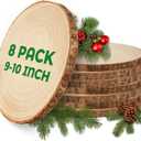 8 Pack 9-10 inch Unfinished Wood Slices for Centerpieces, Large Wood Rounds for Tables Decor, Round Wooden Slabs Wood Slice Ornaments for DIY Crafts and Wedding Decor