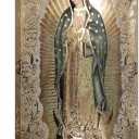 Large Framed Our Lady of Guadalupe Portrait Canvas Wall Art Decor Virgin Mary Wall Art Virgen De Guadalupe Cuadros De La Virgen De Guadalupe Poster Prints Pictures Artwork Painting Sculpture Catholic (24"L x 36"W, brown)
