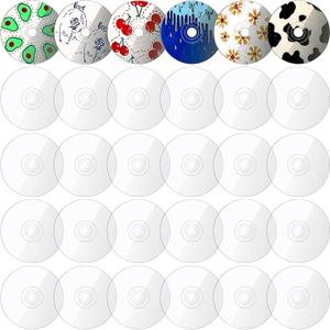 Flutesan 50 Pieces Blank Cds Clear Aesthetic Clear CD for Painting Wall Decor Transparent Round Circle Disc for DIY Crafts Ornament Living Room Bedroom Decoration Party Supplies