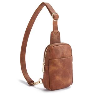 Telena Small Sling Bag for Women Leather Crossbody Fanny Packs Chest Bag for Women