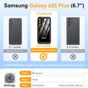 GOLDJU for Samsung Galaxy S25 Plus Case Waterproof,IP68 Waterproof Dustproof Case with Built-in Screen Protector, Full Body Protective Phone Cover for Galaxy S25 Plus 6.6 Inch, Black/Clear