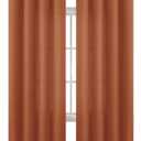 BGment Faux Linen Curtains 90 Inches Long Set of 2 Panels, Living Room Long Curtains Burlap Textured Thick Light Filtering Privacy Grommet Window Treatments, 52 x 90 Inch, Terracotta
