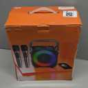 Karaoke Machine, Portable Bluetooth Speaker with 2 Wireless Microphones for Adults & Kids with Lights, Karaoke Microphone with PA System Supports USB/TF/REC/FM/AUX for Home Party Home System Packages