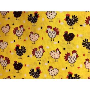 Chicken Farmhouse Yellow Chicken Valance Sale Cotton Window, Curtain Treatment 42W x 14L
