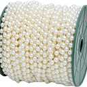 B&S FEEL 5mm Faux Pearl Beads Garland Pearl Bead Roll Strand for Wedding Party Decoration, 99 Feet Roll (Ivory)
