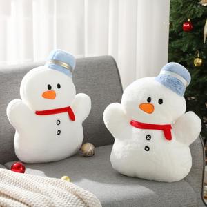 Shellwei 2 Set Christmas Snowman Pillows 17.72 Inch Soft Plush Snowman Shaped Pillows Xmas Throw Decorations for Winter Home Couch Sofa Chair Bedroom Living Room Party Decor Holiday Gifts