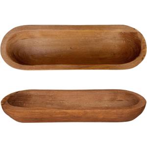 16 Long Wood Dough Bowl 16 x 5.8 x 2in Hand Carved Wooden Dough Bowls for Decor Wood Dough Bowls Decorative Wooden Dough Fruits Bowl for Table Centerpiece