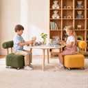 Kids Rolling Stool with Backrest, Small Chair for Toddler Desk, 14.2 x 13.8 x 18.1 inches