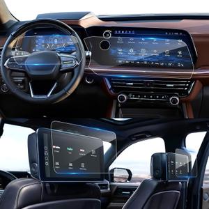 2025 2026 Tahoe Screen Protector for Chevy Tahoe (17.7In Navi+11In Dash+12.6In+12.6In Rear TV)(Z71/RST/Premier/High Country), 9H Tempered Glass 2026 2025 Chevy Tahoe Accessories HD Transparent