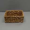 Rectangle Wicker Tissue Box Cover Fits 120-Count (3-Ply) / 160-Count (2-Ply) Boxes, Natural Rattan Woven Facial Tissue Holder, Decorative Tissue Box Holder for Bathroom, Living Room, Office & Desk