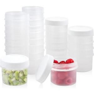 RETON 5 oz Food Containers with Screw Lids, 36 Pack Plastic Food Storage Containers for Small Deli Sauce Fruit Jars, Small Reusable Ice Cream Containers with Lids for Food Meal Prep Snack