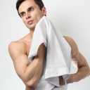 Towel and Linen Mart 100% Cotton White 6 Pack Bath Towel Set, Quick Dry, Super Absorbent, Light Weight, Soft Feel for Hotel, Spa and Bathroom (White, 27 x 54, 6 Pack)