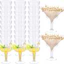 Kochorie 30 Pieces Plastic Margarita Glasses with Cocktail Sticks, 4 Ounces Disposable Champagne Coupe Champagne Tower Glasses Cocktail Dessert Cups for Birthday Wedding Party