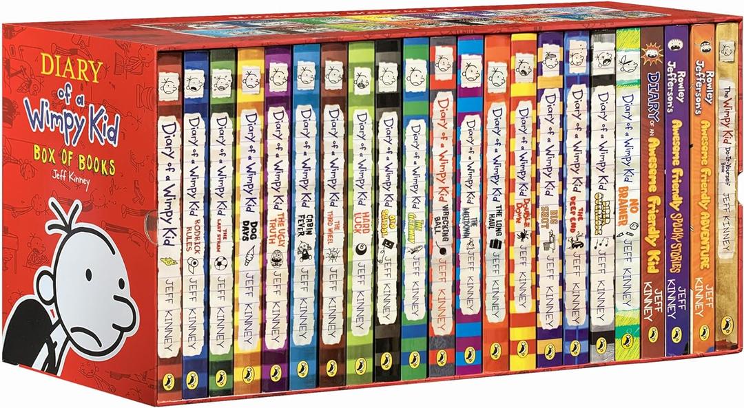 A Library of a Wimpy Kid 1-22 Boxed Set for Kids, 22 Books Complete Collection Series, Paperback Edition for Children