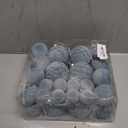 46PCS Velvet Christmas Ball Ornaments Set, Flocked Shatterproof Xmas Tree Decor, Assorted Hanging Ornaments with Loop for Holiday Home Decor, Christmas Tree Decoration (Gray Blue)