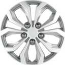 Pilot Automotive WH553-16S-S 16 Inch Spyder Silver Universal Hubcap Wheel Covers For Cars - Set Of 4 - Fits Most Cars