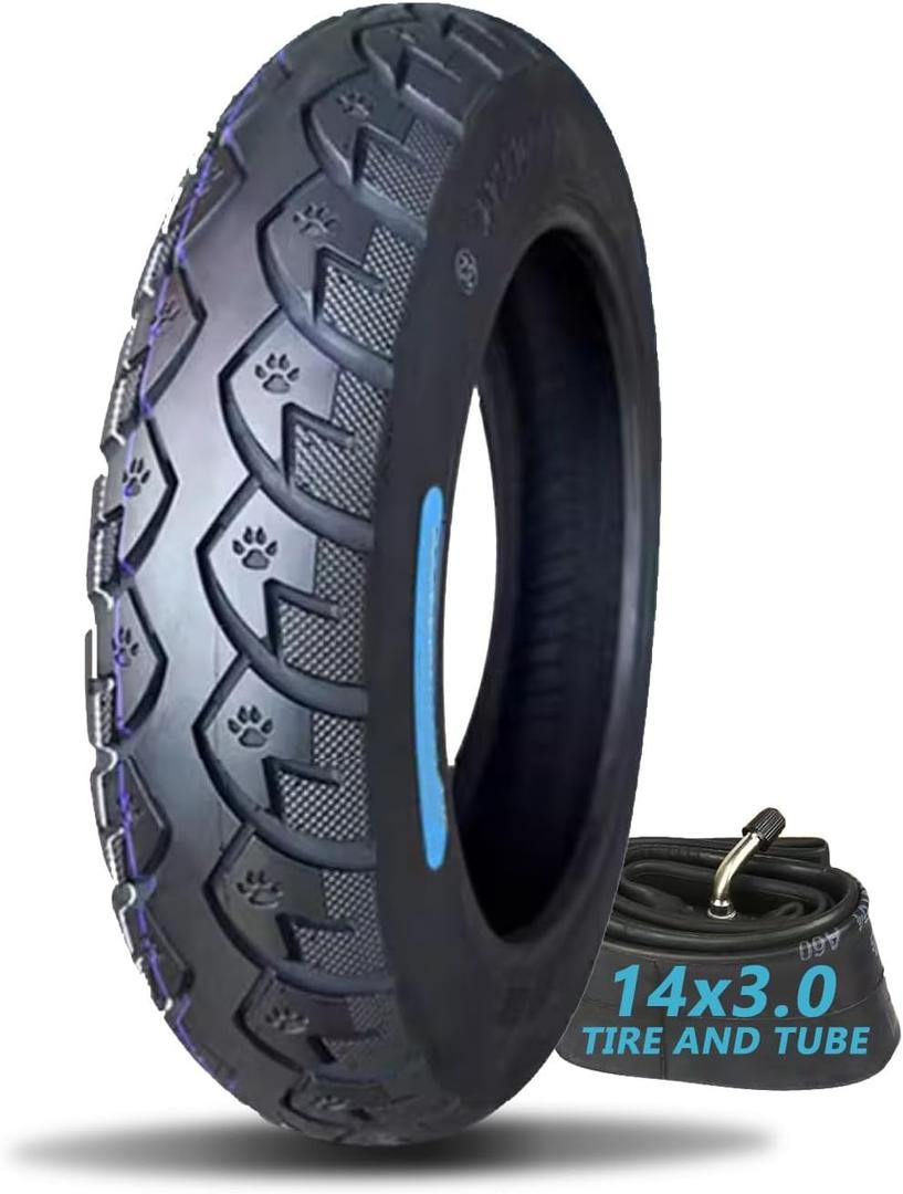 14x3.0 79-254 Bike Tire and Tube Compatible with 3.00-10 Dirt Bike Tire
