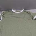 Womens T Shirt Short Sleeve Crew Neck Basic Color Block Tee Tops (XXL, Army Green)