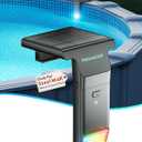 POOLHACKER Solar Pool Lights Only for Steel Wall Above Ground Pool【Original】, 10-Color 4-Mode LED Pool Lights, Underwater Swimming Pool Lighting with Timer Off, Remote, 1 Pack