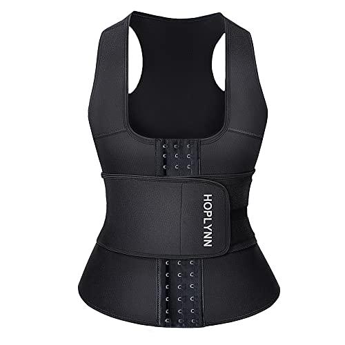 HOPLYNN Neoprene Sauna Sweat Waist Trainer Corset Trimmer Vest for Women Tummy Control, Waist Cincher Body Shaper Gray M